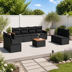 Comfort Meets Value in This 9 Piece Garden Sofa Set