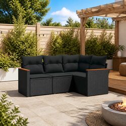 Comfortable 4 Piece Garden Sofa Set with Easy Maintenance