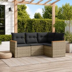 Reliable 4-Piece Garden Sofa Set in Grey