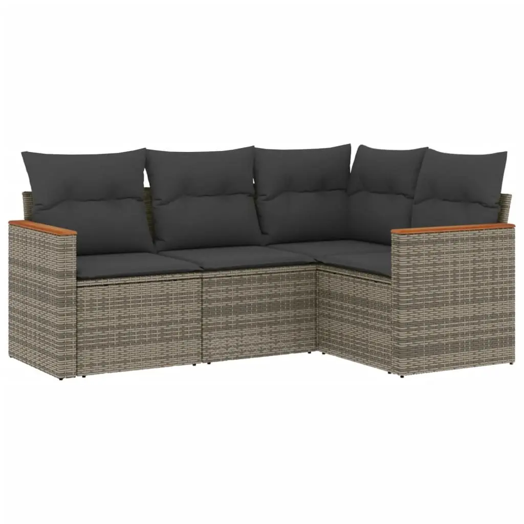 4-Piece Garden Sofa Set in Grey