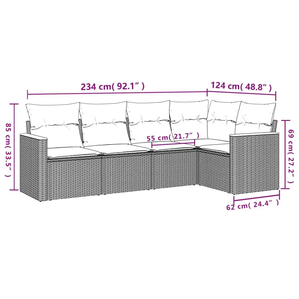 Outdoor Sofa Set in Grey