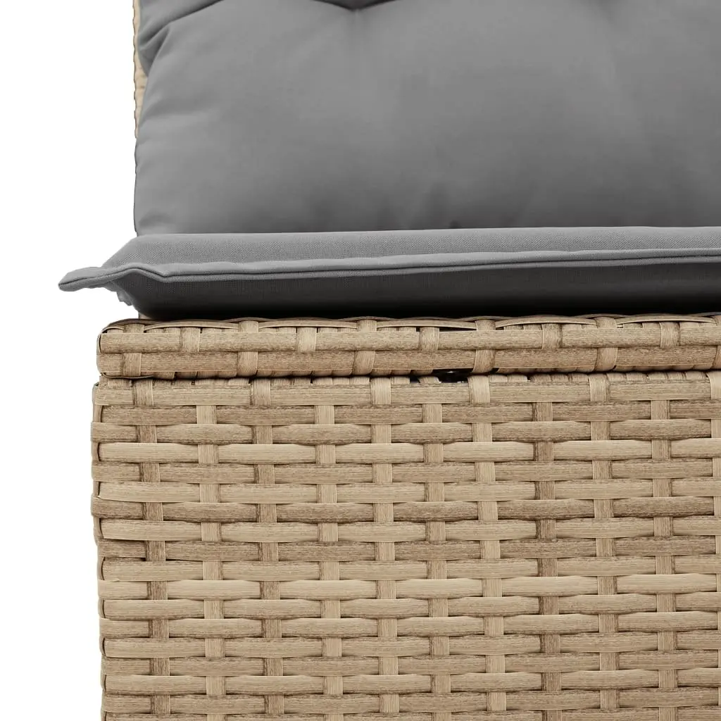 5 Piece Garden Sofa Set Beige Modular Outdoor Patio Furniture Poly Rattan