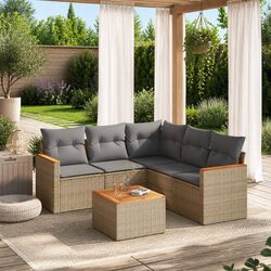 Quality 6 Piece Garden Sofa Set with Easy Care Features