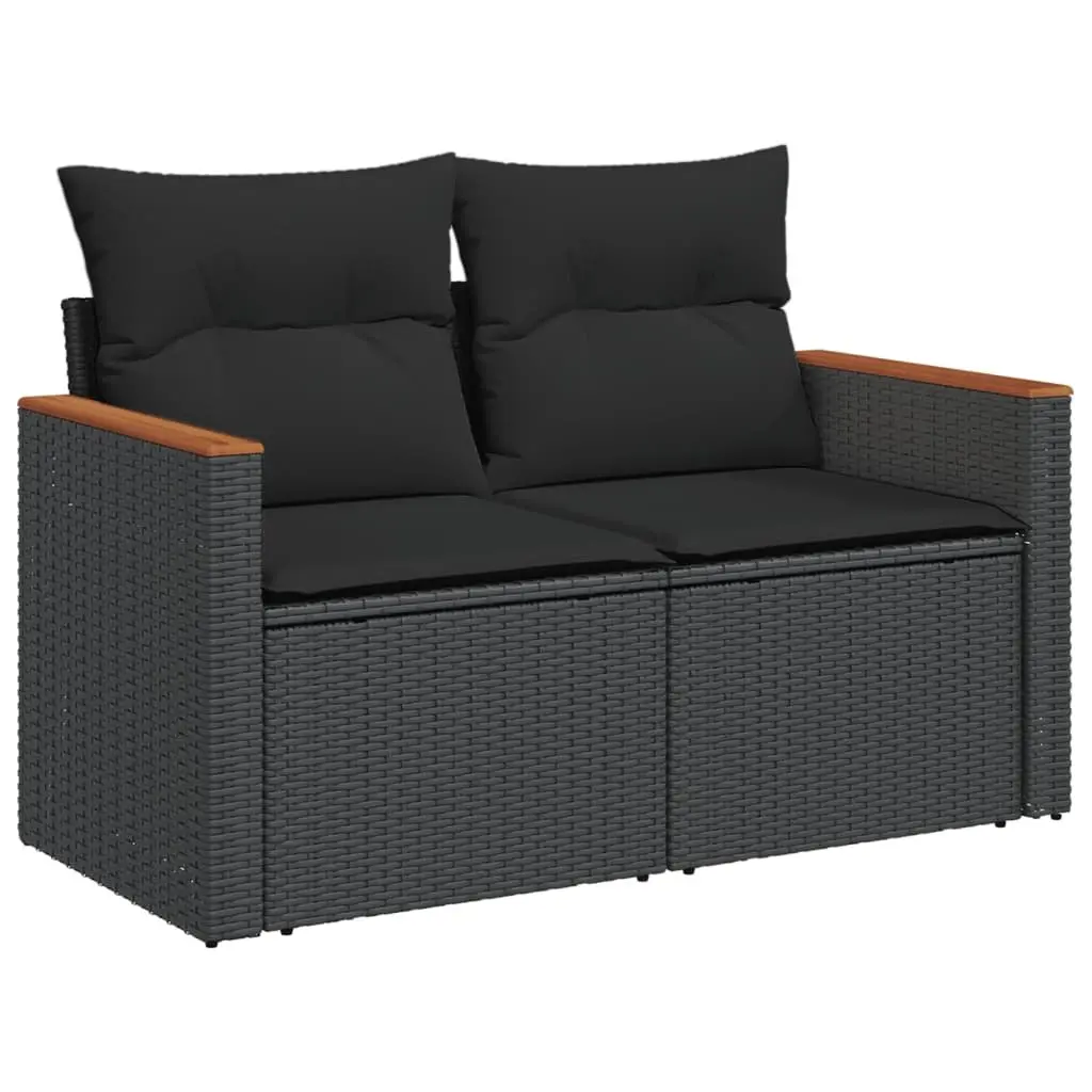 5 Piece Garden Sofa Set Modular Outdoor Furniture Cushions Black