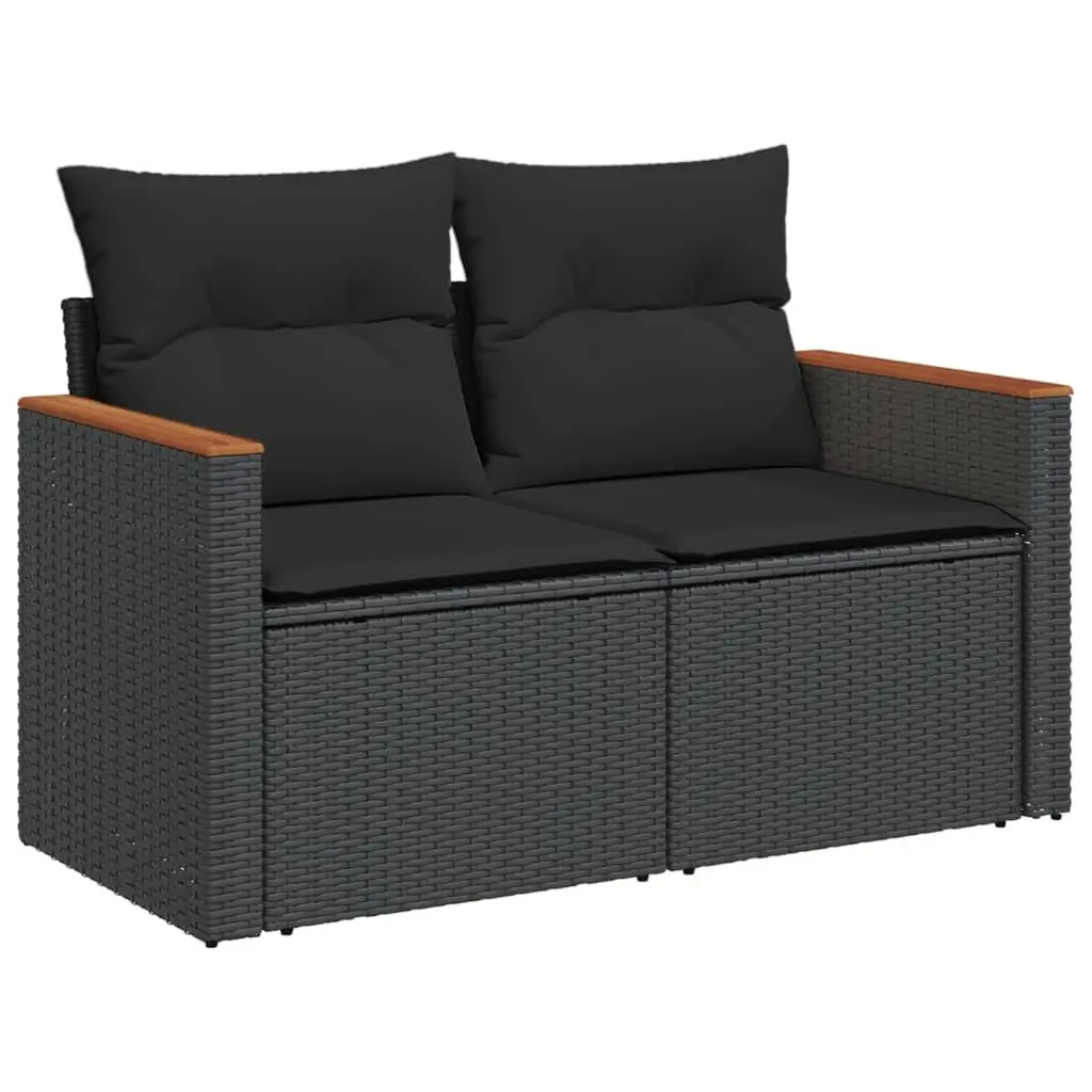 Garden Sofa Set 6 Piece Outdoor Furniture Patio Lounge Black Modular Sectional