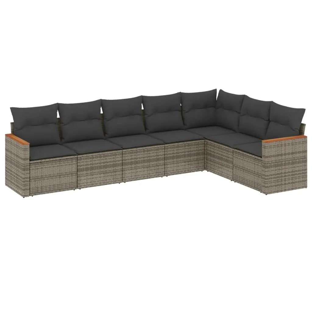 Garden Sofa Set 7 Piece Outdoor Furniture Modular Grey Rattan Lounge