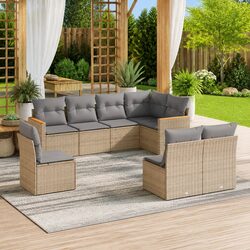 Comfortable 8-Piece Garden Sofa Set with Removable Cushions