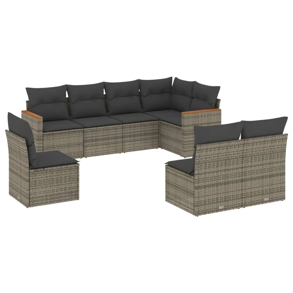 Garden Sofa Set 8 Piece Outdoor Furniture Patio Seating Grey