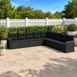 Reliable 9 Piece Outdoor Sofa Set with Cushions