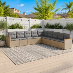Warm and Inviting 9 Piece Sofa Set for Outdoor Living
