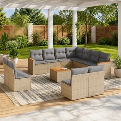 Value-Driven 12 Piece Garden Sofa Set in Beige
