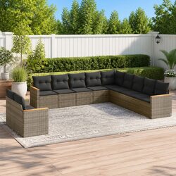 Durable 11 Piece Grey Garden Sofa Set for Your Home