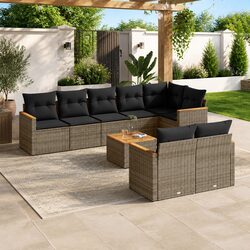 Comfortable and Practical 9-Piece Modular Garden Sofa Set