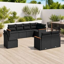 Reliable and Versatile 8 Piece Outdoor Sofa Set with Cushions