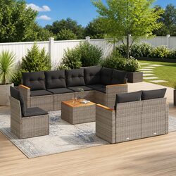 Reliable 9 Piece Garden Sofa Set with Washable Cushions