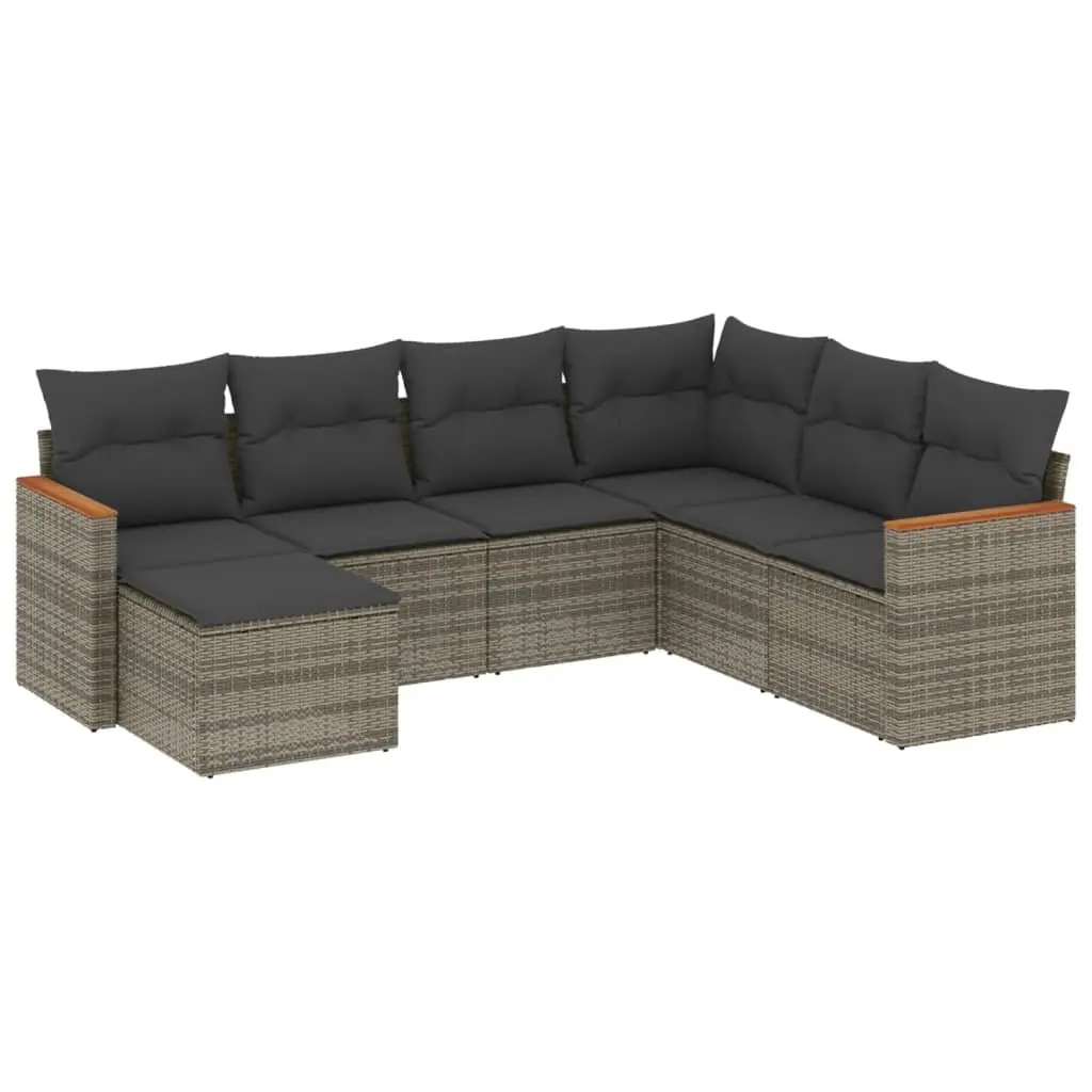 Garden Sofa Set 7 Piece Outdoor Furniture Seating Grey Modular