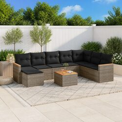 Comfortable and Versatile 9 Piece Grey Sofa Set