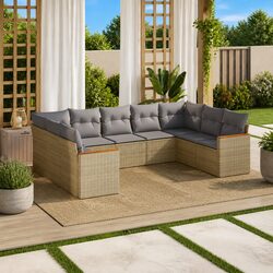 Comfortable 9-Piece Garden Sofa Set for Outdoor Use