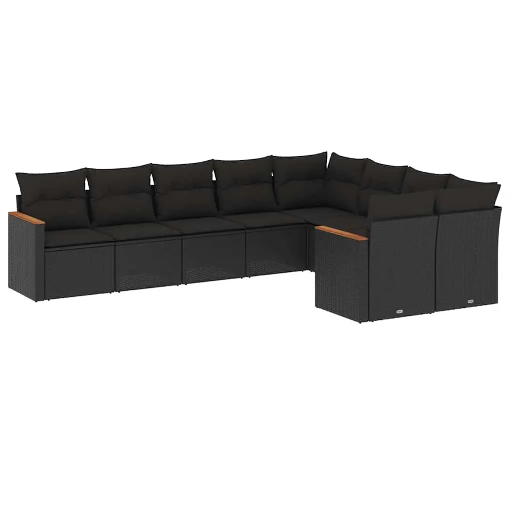 9 Piece Garden Sofa Set Outdoor Patio Furniture Modular Lounge Black