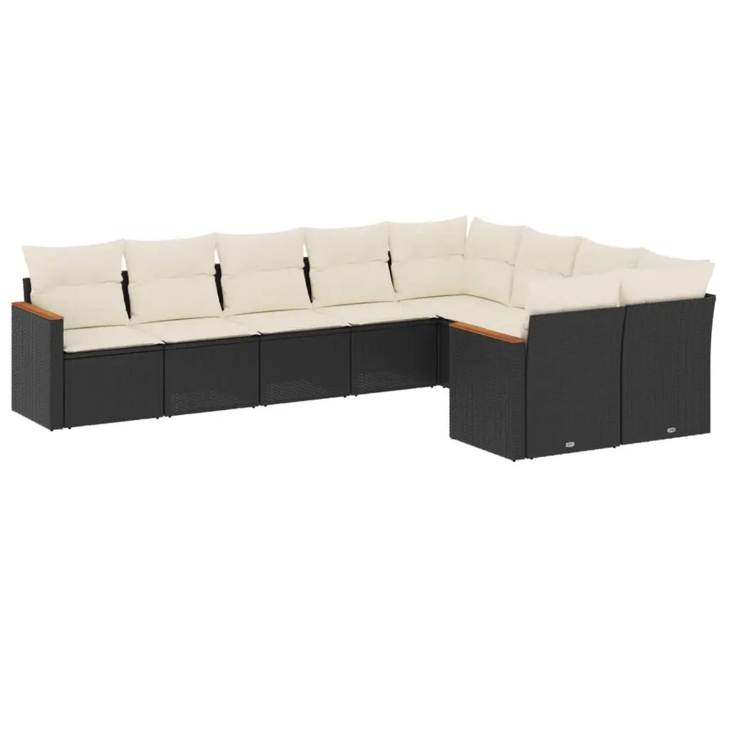 Garden Sofa Set 9 Piece Outdoor Patio Furniture Modular Black