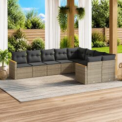 A Warm Addition: 9-Piece Outdoor Sofa Set in Grey