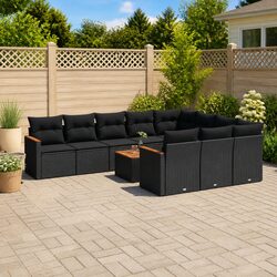 Reliable and Stylish 11 Piece Black Garden Sofa Set