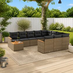 Durable 11 Piece Grey Outdoor Sofa Set for Your Garden