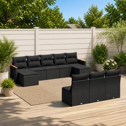Practical and Inviting 10-Piece Modular Garden Sofa Set
