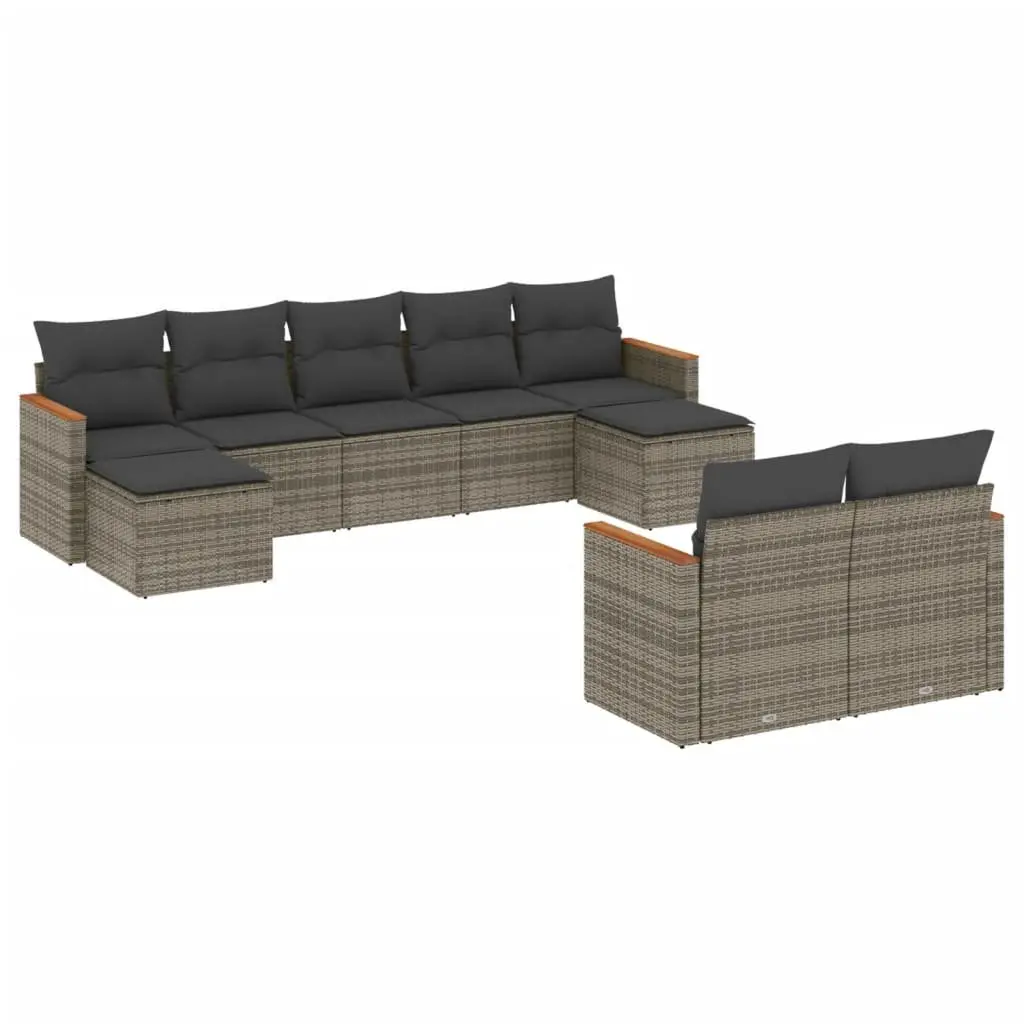 Garden Sofa Set Outdoor Furniture Modular Seating 9 Piece Grey