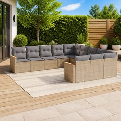 Reliable 11-Piece Garden Sofa Set with Washable Cushions
