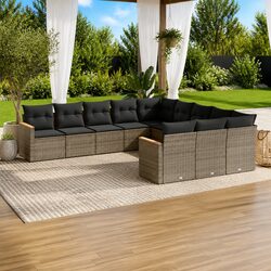 Comfortable and Stylish 11 Piece Garden Sofa Set in Grey