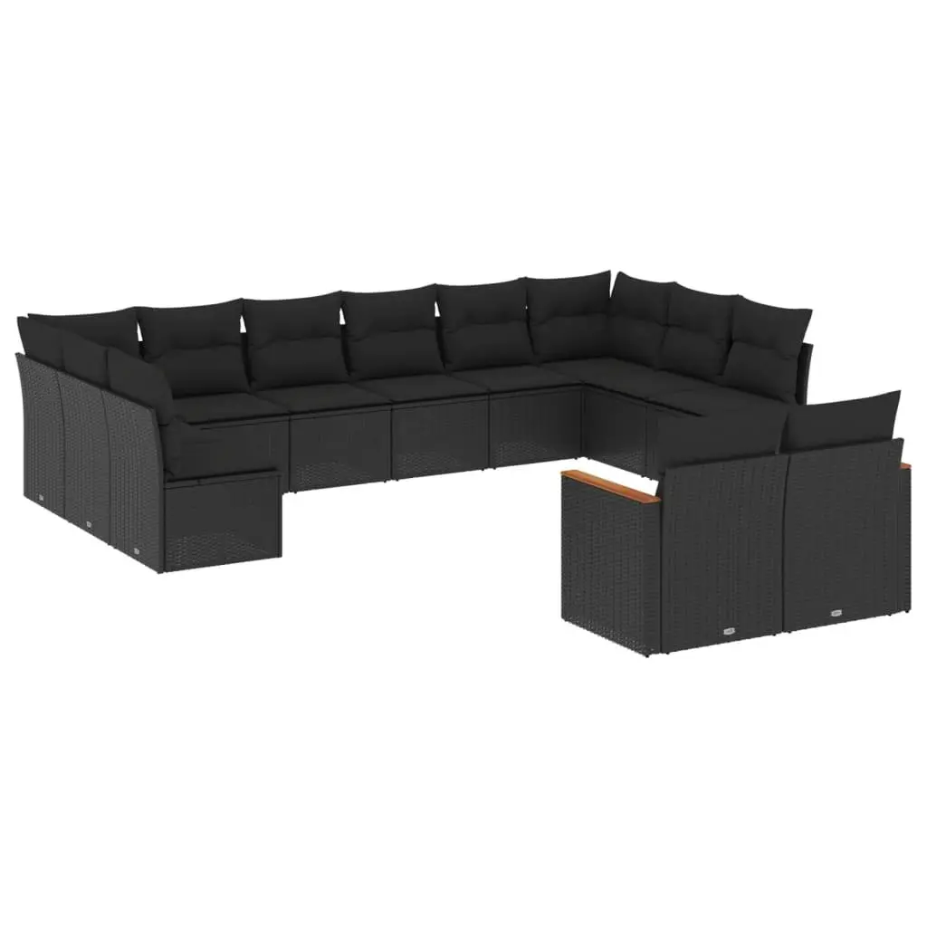 12-Piece Black Sofa Set for Outdoor Living