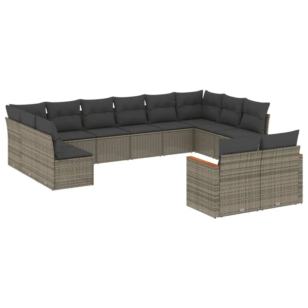 12 Piece Garden Sofa Set Outdoor Furniture Modular Patio Lounger Grey