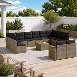 Comfort and Value with the 13-Piece Grey Rattan Sofa Set