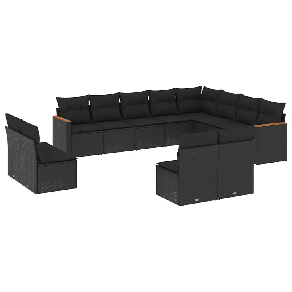 Garden Sofa Set 12 Piece Outdoor Furniture Patio Sectional Black