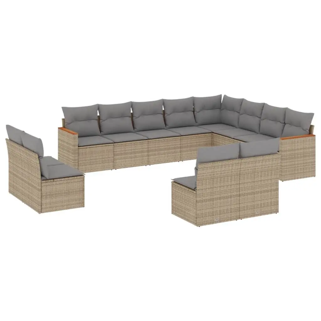 Garden Sofa Set Modular Outdoor Furniture 12 Piece Patio Beige