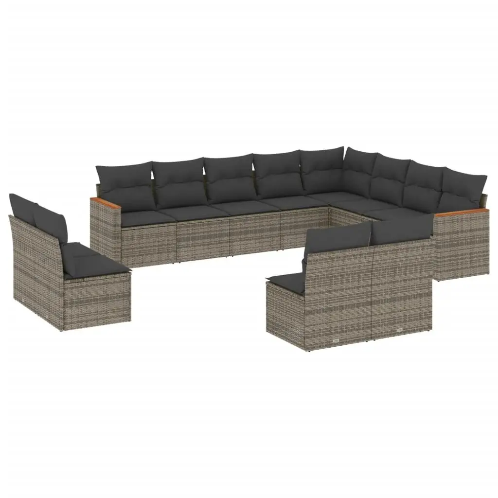 Garden Sofa Set Modular Outdoor Furniture 12 Piece Grey