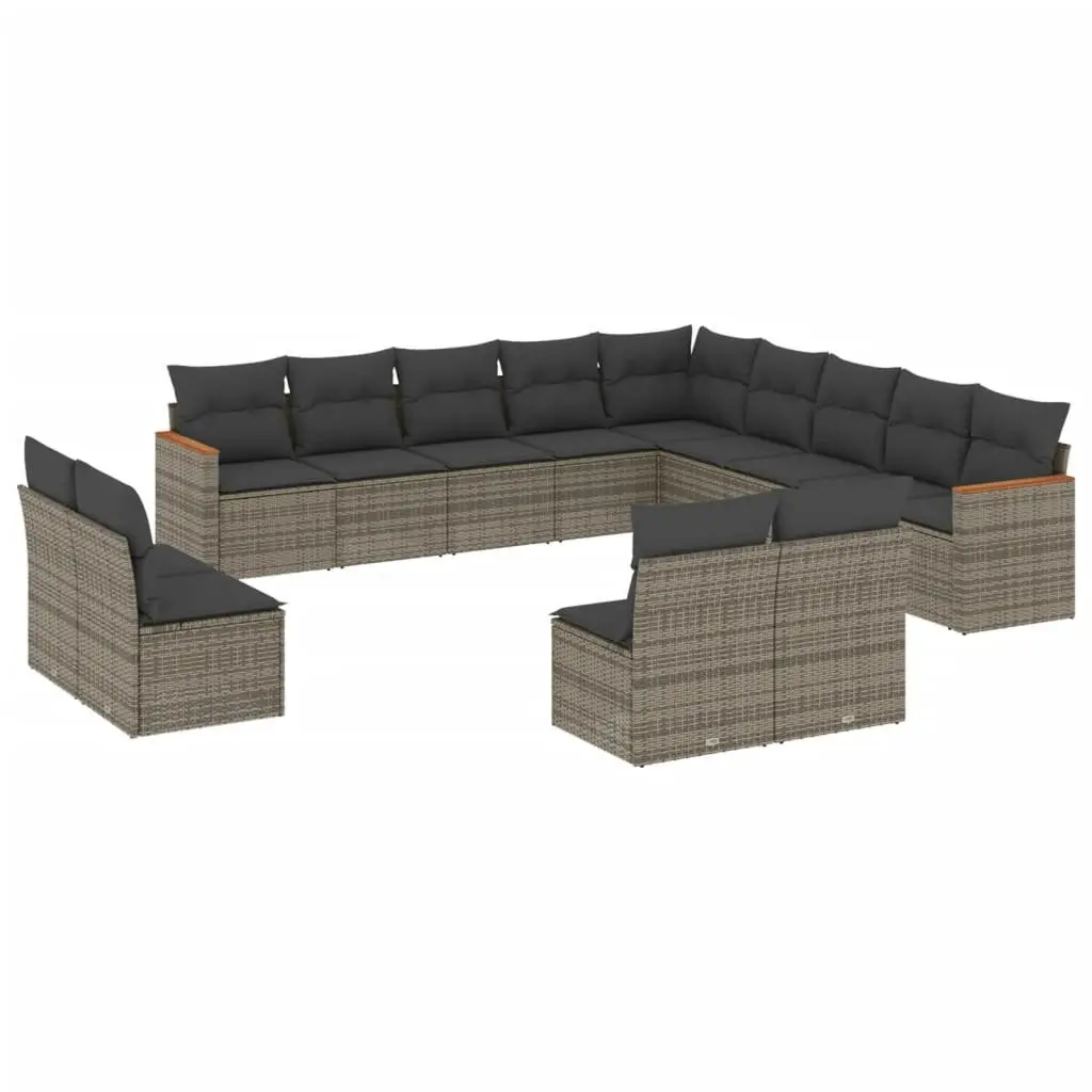 Garden Sofa Set 13 Piece Outdoor Furniture Modular Seating Grey