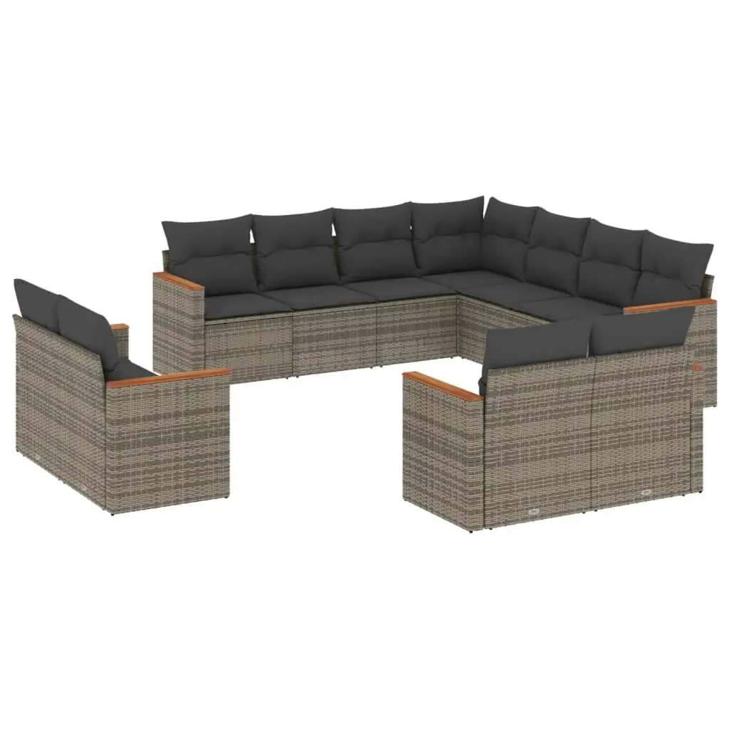 Garden Sofa Set 11 Piece Outdoor Furniture Patio Lounge Grey Modular