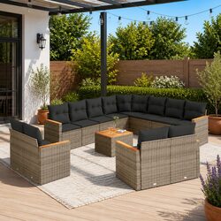 Practical Grey 13-Piece Garden Sofa Set for Comfort