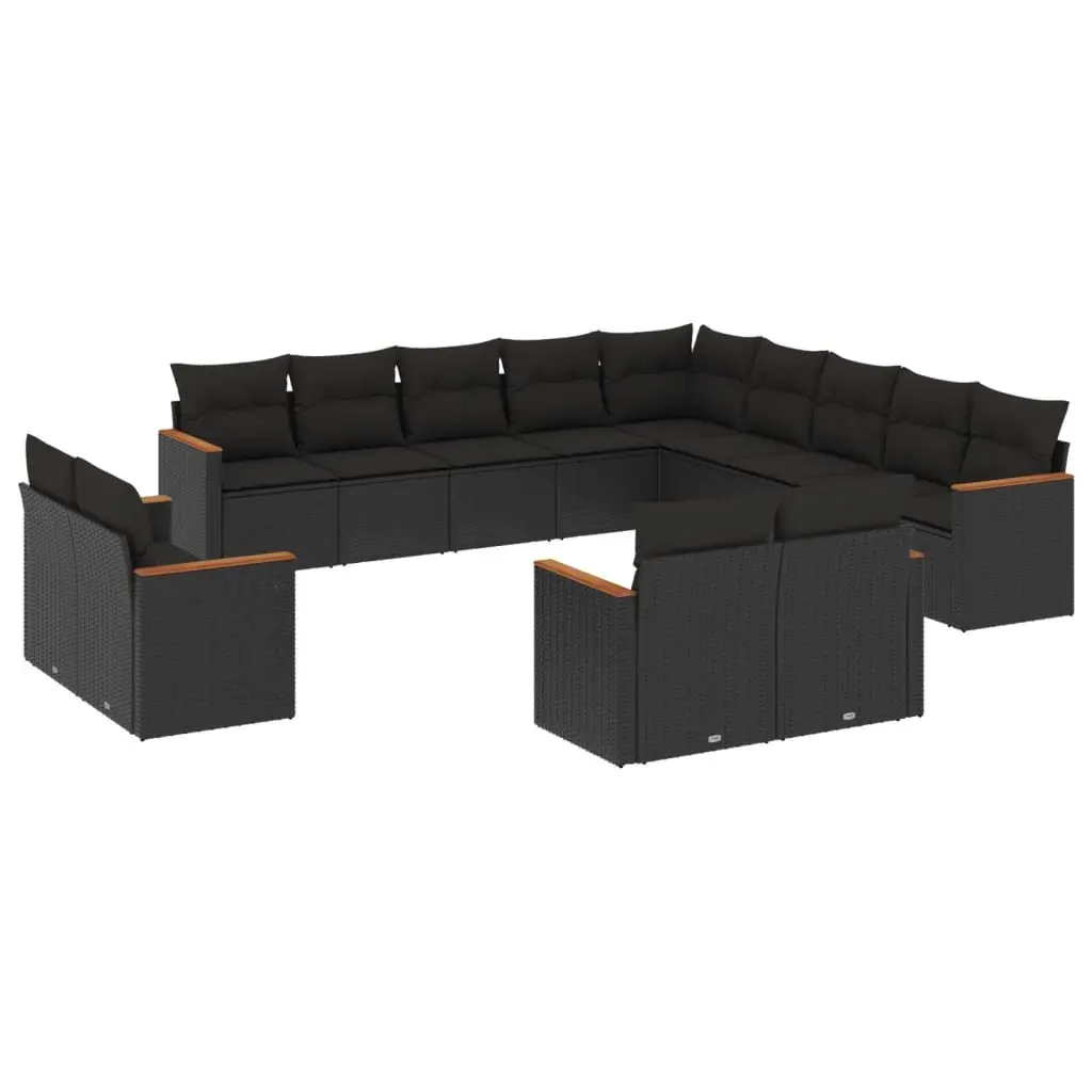 Garden Sofa Set Modular Outdoor Furniture 13 Piece Black
