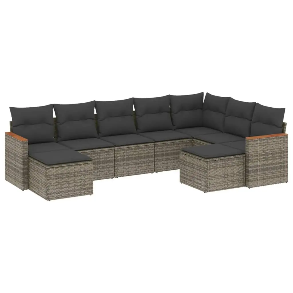 Garden Sofa Set 9 Piece Outdoor Furniture Patio Seating Grey