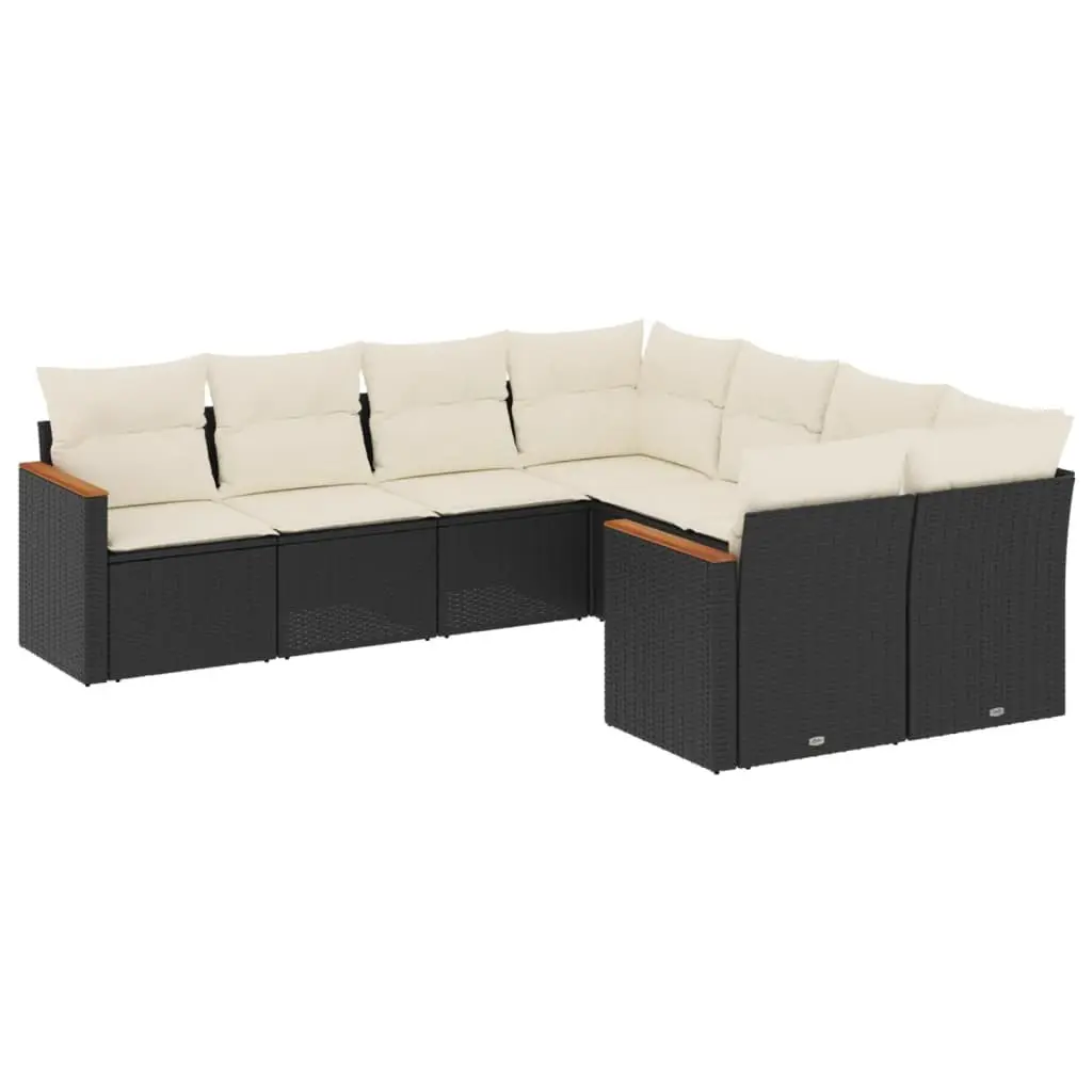 Garden Sofa Set 8 Piece Outdoor Furniture Patio Lounge Black Rattan Modular