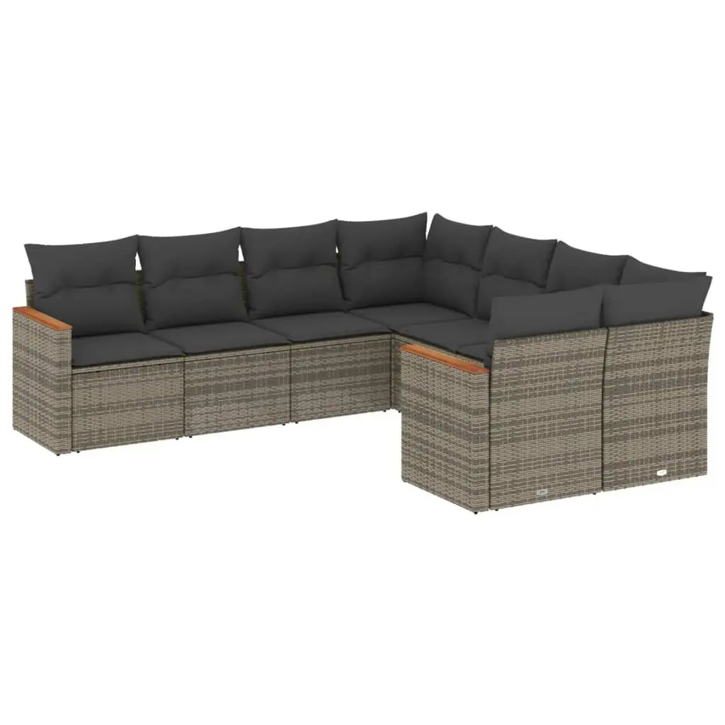 Garden Sofa Set 8 Piece Outdoor Patio Furniture Modular Grey Seating