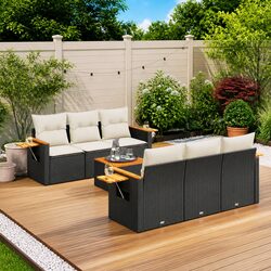 Reliable 7 Piece Outdoor Sofa Set with Cushions
