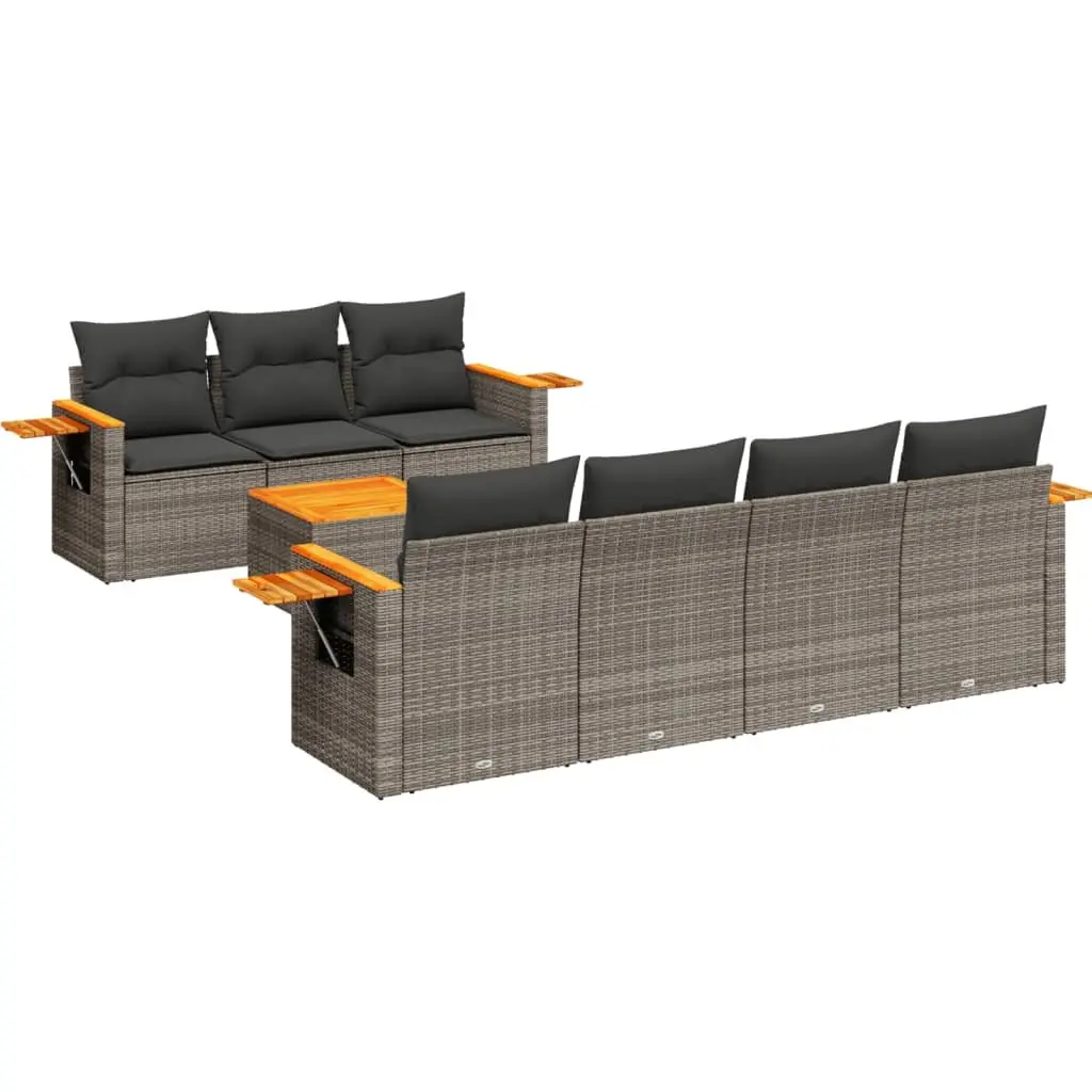 8 Piece Garden Sofa Set Outdoor Furniture Patio Conversation Grey