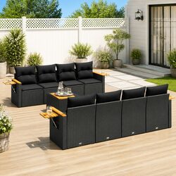 Comfortable 9 Piece Garden Sofa Set with Practical Features