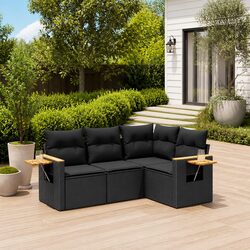 Practical and Cozy Black Garden Sofa Set