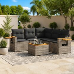 Comfortable 6-Piece Garden Sofa Set with Cushions