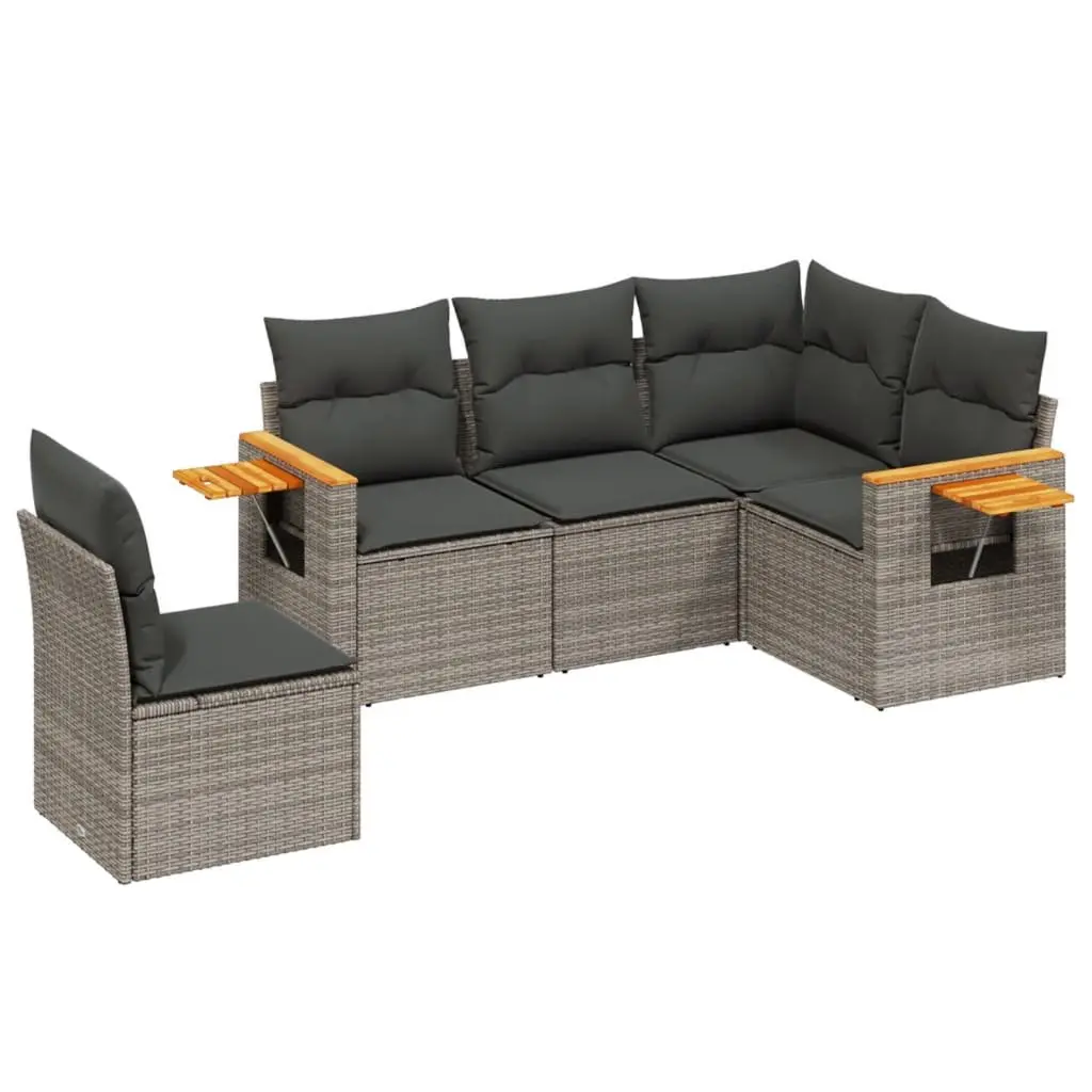 5 Piece Garden Sofa Set with Removable Covers